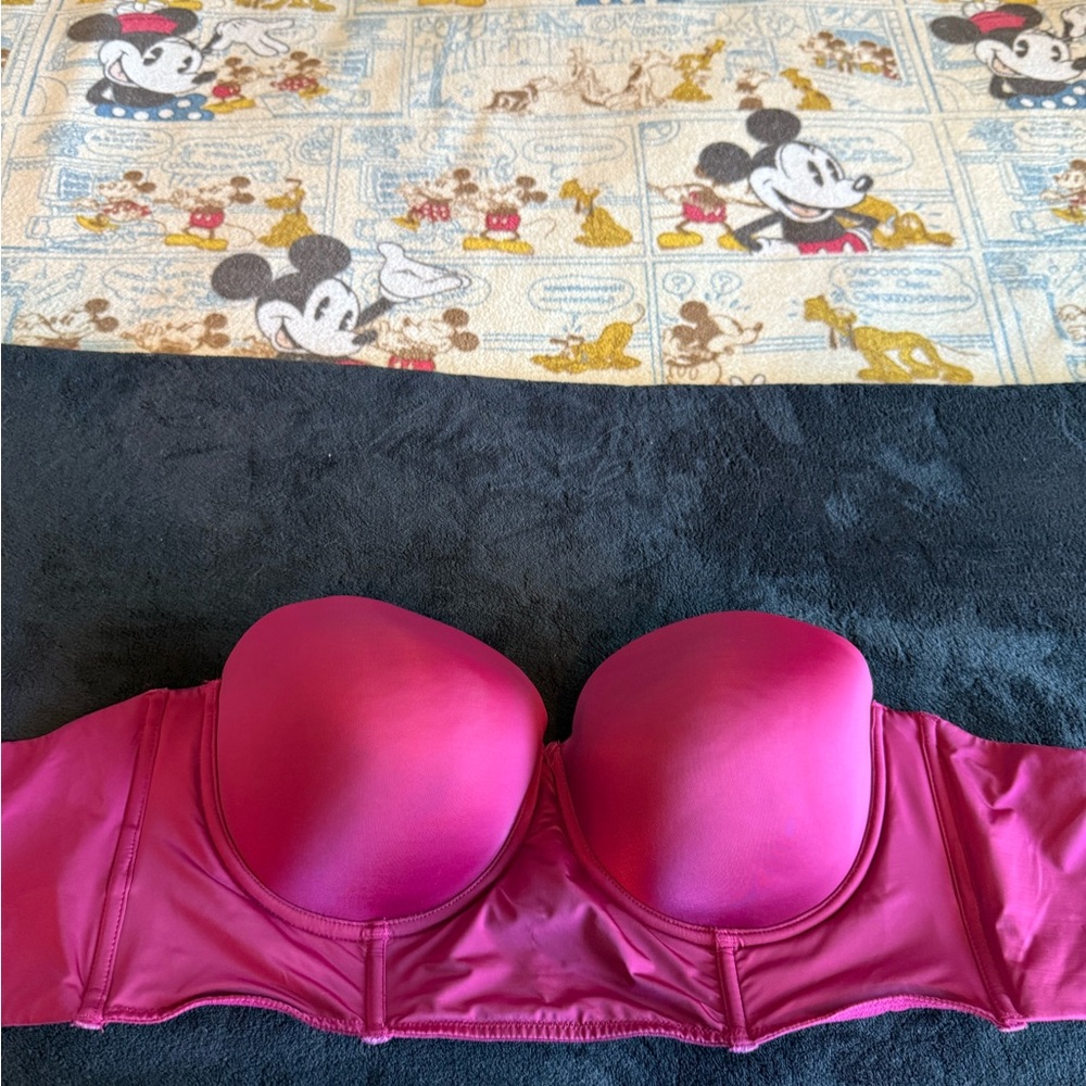 Torrid Pink Long Line Strapless Bra with Underwire Support